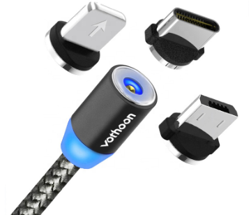 Best Sellers 3 in 1 LED Magnetic Charging Cable for iPhone Samsung Android Charger USB Cable Fast Charging Type C Data Cable