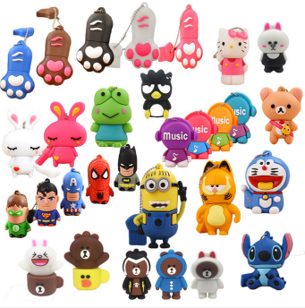 OEM wholesale otg 3D cartoon rubber USB flash drive USB memory stick 2.0/3.0 8GB 16GB 32GB 64GB 128GB U disk