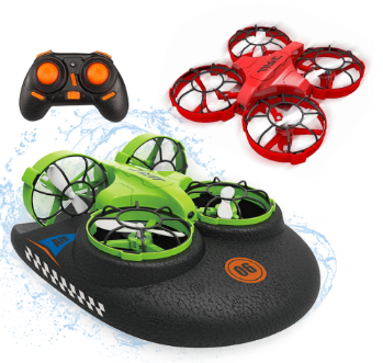 2.4 Ghz 3 in 1 Kids Toy Multifunctional Mini Drone , Waterproof Car ,Remote Control Sea Land Boat Watercraft for Pools & Lakes